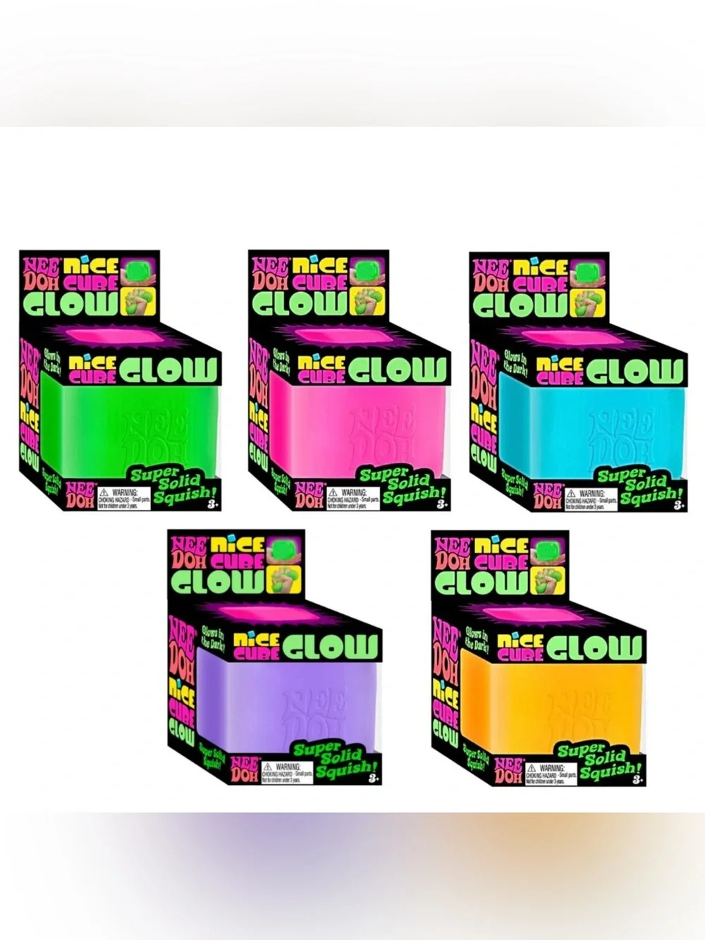 Nee doh Glow Super Solid Squish - Green - Picture 2 of 4